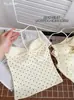 Estilo Verão Hot Girl Camisole de Alça Halter com Bojo, Peça de Cima de Bolinhas para Usar por Cima ou por Baixo, Camisole Regata, Lingerie