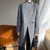 Novo Casaco Longo Dupla Face Estilo Coreano Outono/Inverno 2026 para Mulheres, Estilo Elegante para o Dia a Dia, Peça de Exterior 100% Lã Pura