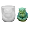 Molde para Pastel de Fondant DIY Serie Animales Búho Gato Rana Oso Vela Aromática Molde de Silicona