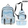 Producto Nuevo Sanrio Perro Orejón Perro Canela Cinnamoroll Mochila Escolar Mochila Estuche para Lápices Bolso de Hombro Set de Tres Piezas