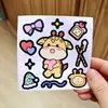 Benny Oso Dibujo Animado Lindo ins Taza Térmica Taza Panza Grande Pegatina pvc Taza de Agua Pegatina Impermeable Pegatina para Diario