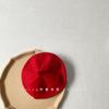 Chapéu de bebê vermelho de Ano Novo chapéu de pneu infantil homens e mulheres outono e inverno recém-nascido 0-3-6 meses linha de lã para fora