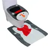 Spot de Natal transfronteiriço Conjunto de banheiro de Natal boneco de neve Tampa de vaso sanitário de Natal tapete de chão decorações atacado de duas peças