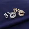 Versión Coreana Anillo de Corazón Tejido Ins de Dongdaemun Más Vendido Moderno Japonés y Coreano Transfronterizo Personalizado Zirconia Abierto Joyería al por Mayor