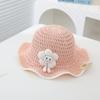 Chapéu de Férias na Praia para Crianças Chapéu de Sol de Verão para Meninas Proteção Solar para Bebês Chapéu de Pescador Respirável Fresco com Renda Chapéu de Bacia de Princesa