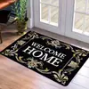 Temu Dropshipping Felpudo Floral para Entrada Felpudo Grueso Resistente a la Suciedad Estilo Campo Americano Felpudo para Entrada de Cocina En Stock