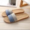 Venta al por mayor de fábrica lino primavera y verano algodón y lino pantuflas viscosa cuatro estaciones parejas hombres y mujeres cuenca piso madera piso interior hogar