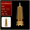 Emperador Wenchang de Latón Cabeza de Dragón Pagoda Wenchang Ornamento Hexagonal de Trece Pisos para Escritorio Decoración Artesanía China Venta al por Mayor