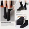 Calcetines negros para mujer calcetines de media pantorrilla al por mayor ins estilo coreano de moda calcetines de felpa para primavera y otoño calcetines cortos estilo japonés jk con zapatos pequeños de cuero