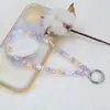 Cadena para Teléfono de Cuentas de Cristal Arcoíris Suave Estilo Coreano, Cadena Anti-Pérdida Hecha a Mano con Cuentas, Llavero Simple y Versátil Accesorio para Bolsa