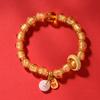 Pulseira de vidro cinza perfumada pulseira homens e mulheres sorte dourada folha de ouro contas atrações turísticas do templo joias mais vendidas atacado