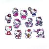 Caricatura Hellokitty Velcro Clásico Anime Lindo Gatos Calcomanías Bordadas Ropa Decorativa Calcomanías de Tela Bordada