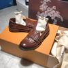 Nuevos Zapatos Mocasines de Cuero para Mujer, Serie Miu Zapatos de Moda Americana, Zapatos de Caña Baja con Hebilla de Cinturón, Zapatos de Corte Bajo Individuales, Zapatos Pequeños de Cuero