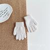 Guantes de Punto con Dedos para Niños Estilo Coreano, Modernos y Sencillos de Color Caramelo, Cálidos Guantes de Lana para Otoño e Invierno para Bebés Niños y Niñas