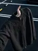 Suéter cardigan jacquard com padrão Fair Isle escuro para homens e mulheres, toque casual e relaxado de outono, casaco com design vintage tricotado