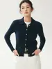 Cárdigan de punto retro y suave 100% cachemira para mujer, con un pequeño cuello Peter Pan, perfecto para llevar solo o como capa, creando un efecto adelgazante