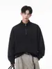 Suéter de Punto de Color Sólido Simple de Cuello Alto con Media Cremallera Estilo Coreano Casual Versátil Estilo para el Trabajo Suave Amigable con la Piel Suéter Top