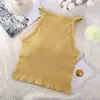Estilo Coreano Garota Quente Gola Alta de Pendurar no Pescoço Regata de Alça Costas Bonitas Bojo Fixo com Bojo Envolvimento no Peito Roupa Externa Base Tubinho