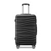 Maleta a juego de colores, Rueda universal silenciosa, Maleta con cremallera doble con patrón ondulado, Trolley para hombres y mujeres con extensión