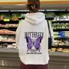 Sudadera de otoño e invierno con capucha, cuello alto, forro polar, estilo europeo y americano, con letras estampadas, para mujer