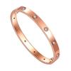 Pulseras Europeas y Americanas de Gama Alta con Diamantes Completos para Mujer, Pulseras de Titanio Acero Oro Rosa Diez Diamantes, Joyería de Mano de Moda y que No Pierde el Color