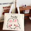 Bolsa de Lona Estilo Nuevo, Bolsa de Lona Versátil para el Trabajo, Bolsa de Lona Portátil Gato de la Suerte, Bolsa Ecológica
