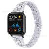 Adequado para Pulseira Huami Amazfit Edição Jovem 20mm Metal Rosqueado de Aço Inoxidável Pulseira de Relógio com Diamantes de Duas Fileiras