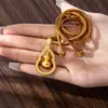 Nuevos Pendientes de Calabaza de la Fortuna Incrustados de Diamantes para Mujer, Collar de Oro de Arena Vietnamita Tendencia Nacional, Estilo Palacio Retro, Joyería Duradera que No se Desvanece