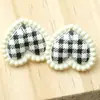 Botões de Plástico, Botões Coloridos de Coração com Xadrez, Botões de Resina com Pézinhos para Roupas Infantis, Botões Decorativos Superiores de Pé Alto