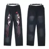 Pantalones Casuales Rectos Retro Lavados a la Piedra Desgastados de Pierna Recta con Ligero Acampanado, Serie Hellstar NFC Transfronterizo