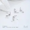Colgante de Corazón, Estrella de Cinco Puntas, Trébol y Corona Chapado en Oro Blanco de 14K con Circonia Incrustada y Soporte para Pin de Perla Accesorios Hechos a Mano para DIY