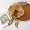 Lenço Triângulo de Renda de Algodão e Linho Feminino Primavera e Outono Verão Pequeno Floral Lenço Pequeno Faixa de Cabeça Lenço Fino Decorativo