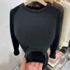 Suéter Grueso de Cuello Redondo, Capa Base Cálida y Amigable con la Piel para Mujer 2026 Primavera Otoño Invierno, Simple Versátil, Top Integrado de Punto Polar