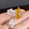 Colgante de Calabaza de Ágata Blanco Natural, Chalcedony Verde Aceite Hecho a Mano Calabaza Pequeña Cuentas para Pulsera DIY, Suministrado Directamente desde Xinjiang