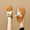 Elegantes Nuevos Versátiles Zapatos de Mujer para Moda de Primavera Mocasines Cerrados 2026 Pantuflas de Vestir Suela Gruesa Color Castaño