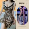 Maré lunar lingerie sexy leopardo alça camisola paixão tentação renda roupa de flerte para a cama roupa íntima qq