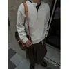 Suéter Botão a Botão com Blocos de Cor e Gola Henley para Homens, Outono e Inverno, Quente, Solto, Casual, Vintage, Malha Versátil