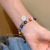 Pulsera de cuentas con flores coloridas estilo Ins para mujer, estilo dulce, combinable con todo, con dopamina explosiva.