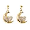 Colar de lua com diamante em forma de coração estilo coreano ins corrente de clavícula criativa nova lua representa meu coração