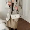 Textura Simple, Estampado de Lichi, Bolso Cuadrado Pequeño, Bolso de Mano Exquisito y de Alta Gama, Bolso Cruzado Retro Elegante para Oficinistas