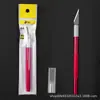 Cuchillo de talla de aleación de aluminio Mingshi cuchillo de lápiz empaque bolsa OPP estudiante diy hecho a mano corte de papel tallado en papel herramienta de cuenta manual al por mayor