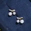 Acessórios DIY: Configurações de brinco de pérola cereja de contas duplas em prata de lei S925, pequenas e versáteis, configurações de prata para brincos, 3-5mm