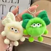 Piel de Conejo Rex Imitación Nuevo Lazo Creativo Bola de Carbón Duende Mochila Colgante Muñeco de Peluche Llavero de Coche Colgante