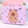 Bolsa Cosmética Cartoon Sanrio, Estojo de Maquiagem Portátil de Grande Capacidade com Alça, Lembrança, Armazenamento Guka, Padrão Personalizável