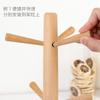 Soporte para vasos de seis garras de madera estilo japonés, escurridor de vasos creativo de madera de haya, estante de almacenamiento para vasos de agua y tazas en casa