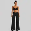 Conjunto fitness transfronteiriço com top esportivo de gola halter, secagem rápida, roupa casual para esportes ao ar livre, corrida, yoga para mulheres
