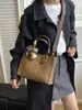 Pañuelo de Seda Estampado Retro con Lazo Bolso Tote Bolso de Mano para Mujer Hombro Mensajero Correa de Hombro Desmontable Gran Capacidad para Viajar