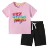 Camiseta para Niños 2026 Verano Nuevo Comercio Exterior Ropa para Niños Ins Estilo Coreano Algodón Manga Corta y Pantalones Cortos para Niños Conjunto de Dos Piezas