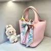 Bolsa Cesta de Couro Genuíno Costurada à Mão com Fio Encerado Marca H 18cm Couro Bovino de Camada Superior Combinando Bolsa de Mão Feminina Bolsa Balde
