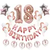 Pacote de festa de aniversário feliz balão rose gold infantil adulto layout de fundo decoração de balão de lantejoulas